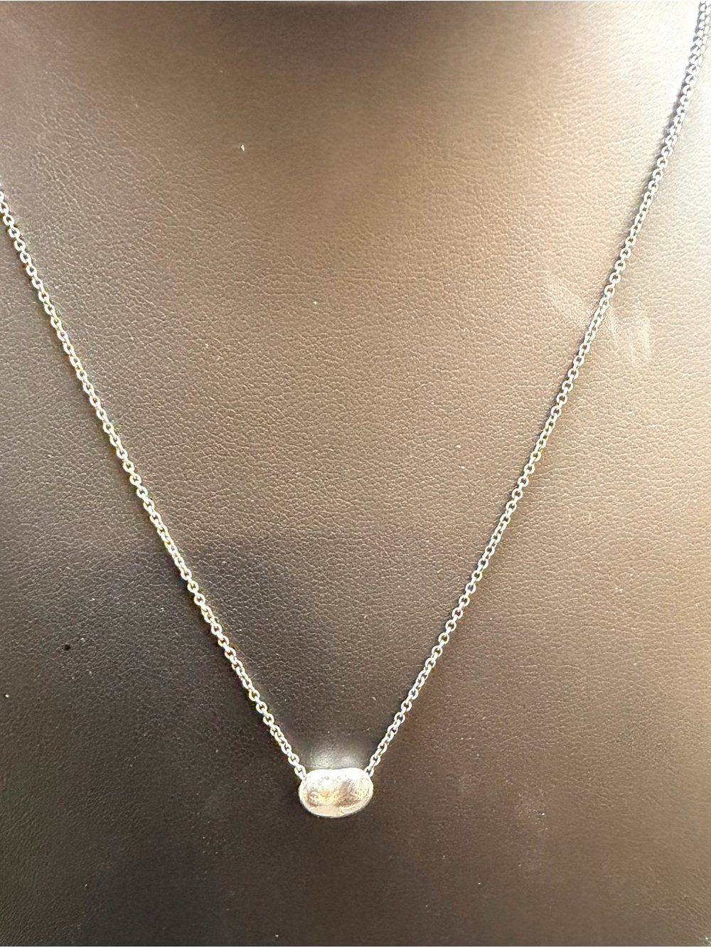 Tiffany & Co. Silver Mini Bean Pendant Necklace